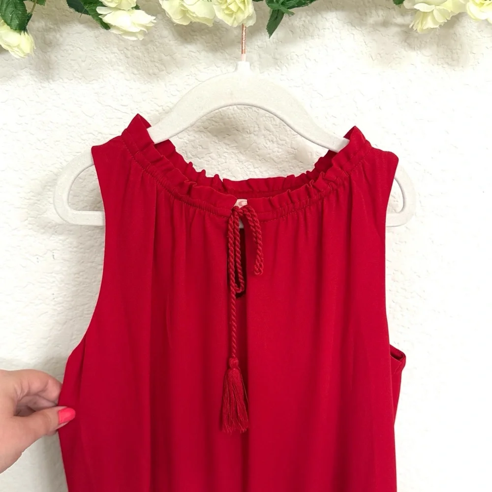 GB Gianni Bini • Girls Red Tiered Ruffle Lace Trim Holiday Dress